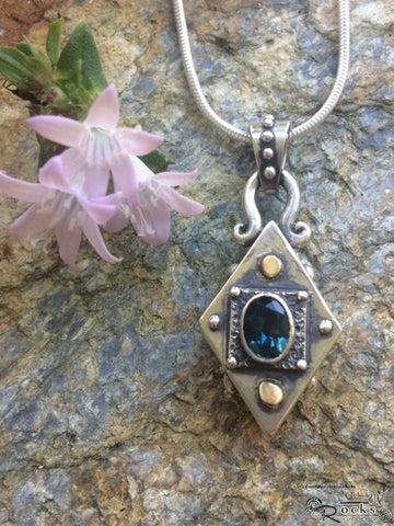 Handcrafted Silver Pendant with London Blue Topaz