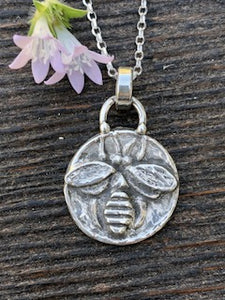 Handcrafted Silver Bee Pendant