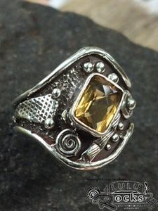 Handcrafted Citrine Silver Ring