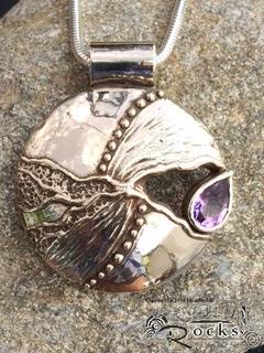 Handcrafted Silver and Amethyst Pendant