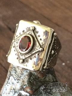 Handcrafted Garnet and Silver Ring