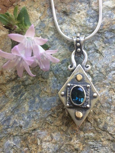 Handcrafted Silver Pendant with London Blue Topaz